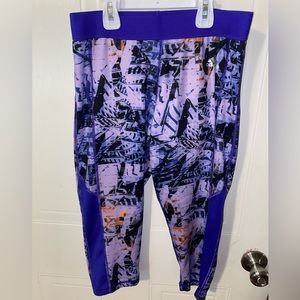 Adidas Techfit Womens Multicolor Mid Rise Compression Capri Leggings Medium